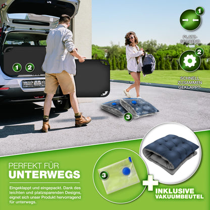 tillvex Campingbett klappbar mit Nackenkissen und Seitentasche