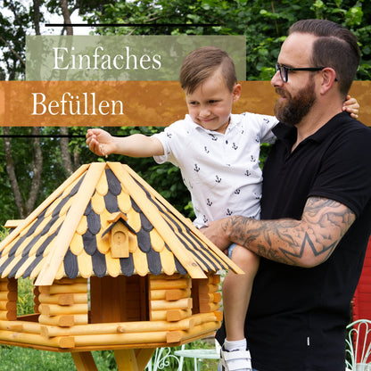 Deko-Shop-Hannusch V13 Luxus Vogelhaus mit Ständer Solar Anthrazit