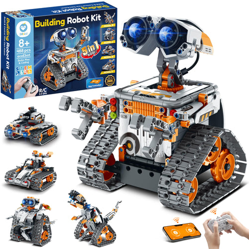 Sillbird Roboter Baukasten 5-in-1, programmierbares Robotik Set aus 488 Bausteinen mit App-Steuerung