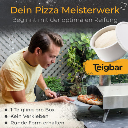 Teigbar Pizzaballen Teigbox 6er Set Silikon – Blau/Weiss Ø13cm