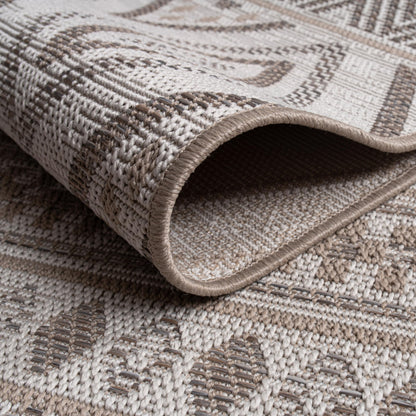 Paco Home Outdoor Teppich Boho Flachgewebe Beige 160x220 cm