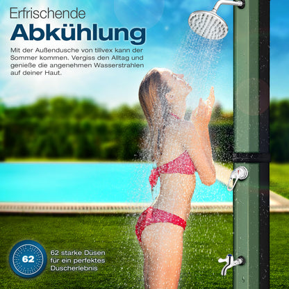 tillvex Solardusche 35 Liter mit Abdeckung und Fussdusche