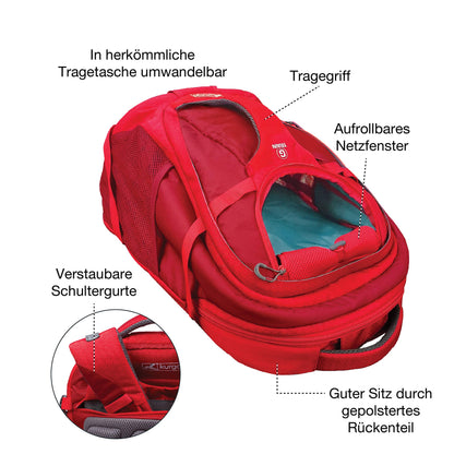 Kurgo G-Train Hunderucksack Rot – Für Haustiere bis 11 kg