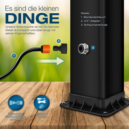 tillvex Solardusche Gartendusche Pooldusche - 40 Liter