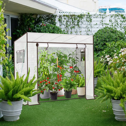 Sekey Tomatengewächshaus 200x77x170 cm – Foliengewächshaus, weiss
