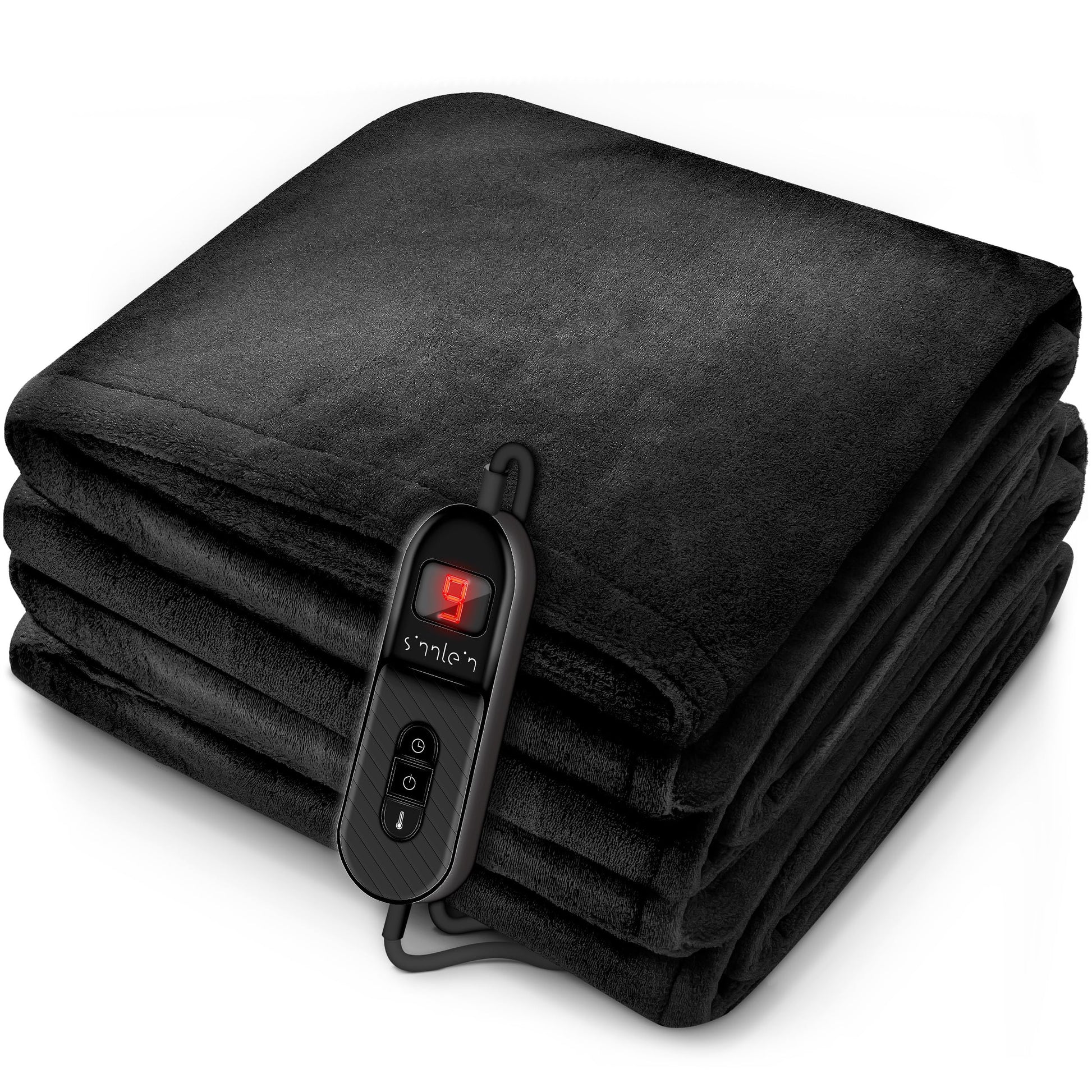 sinnlein elektrische Plüsch Heizdecke Kuscheldecke 200x180cm. Rechteckige Plüschdecke, elektrisch beheizbar für Wärme auf Sofa oder Bett.