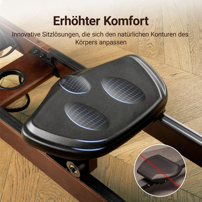 MERACH R14 Wasserrudergerät Gummibaumholz – Heimtraining