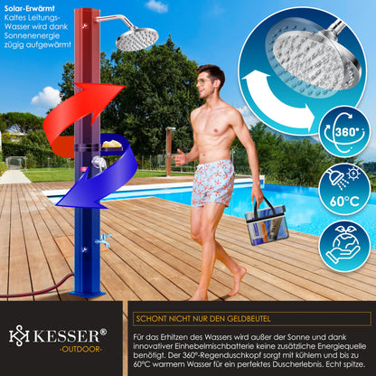KESSER® Solardusche Gartendusche 40 Liter Schwarz