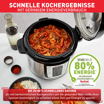 Tefal Fast & Delicious CY505EF0 Multikocher, 6 L, schwarz/Edelstahl