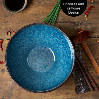 Moritz & Moritz SOLID Ramen Schüssel Set Keramik - Blau