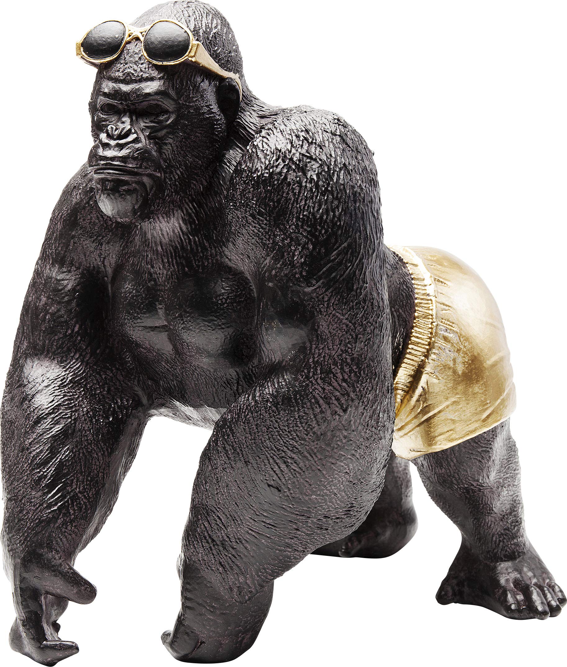Kare Design Deko Objekt Monkey Beach, Deko Skulptur – Grau/Schwarz: Grau-schwarze Affenskulptur zur Raumdekoration.