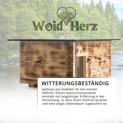 Woid Herz Igelhaus XXXL IG2 – Labyrinth & Rattenklappe gebrannt