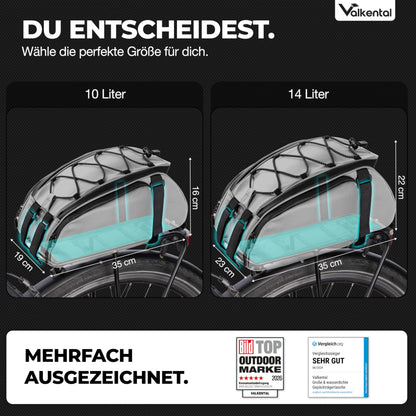 Valkental 3in1 Fahrradtasche für Gepäckträger mit Kühlfunktion, 10 L