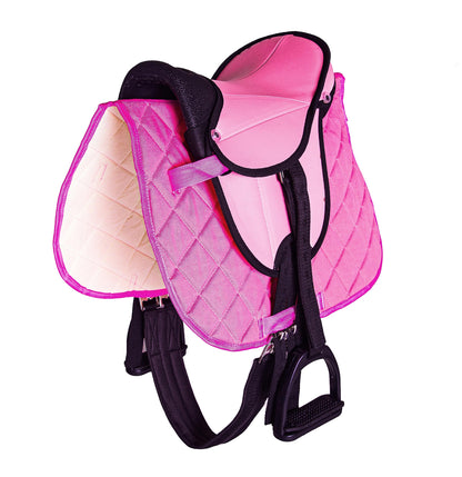 PFIFF 103106 Sattelset für Shetty und Holzpferd, Kindersattel pink