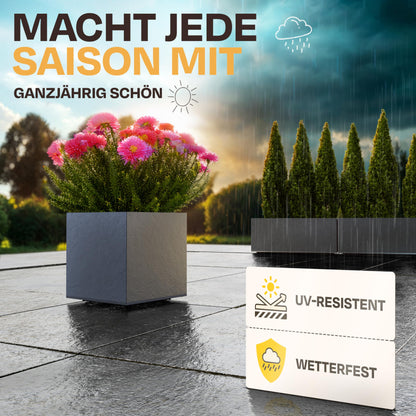 Ondis24 Vulkan Pierre 50 Pflanzkübel Schiefer Optik - Anthrazit