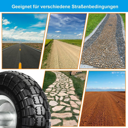 Sackkarrenrad Vollgummi 4.10 3.50-4 – 4 Stk. 16mm Achse