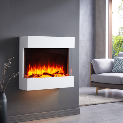 BALDERIA Alva elektrischer Wandkamin Heizfunktion – Weiss