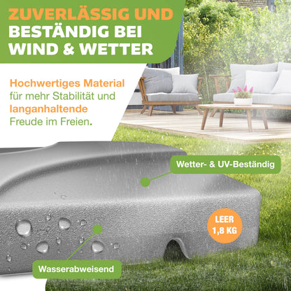 KESSER Sonnenschirmständer 4-teilig für Ampelschirm, 60 l / 80 kg