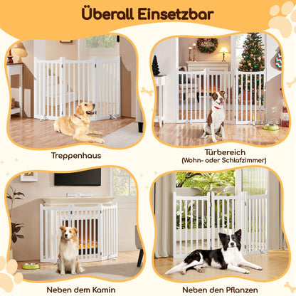 Yaheetech Hund Absperrgitter Faltbar – 3 Paneele 151.5x90.5cm Weiss