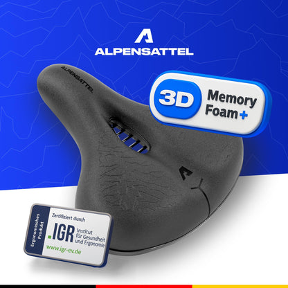 Alpensattel Komfort+ Velosattel ergonomisch mit 3D Memory Foam