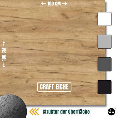 defiPad Couchtisch rund Eiche Ø 53 cm – Beistelltisch mit Ablage