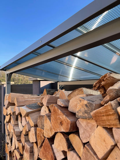 QUICK STAR Metall Kaminholzregal Anthrazit XXL 185x185cm Garten