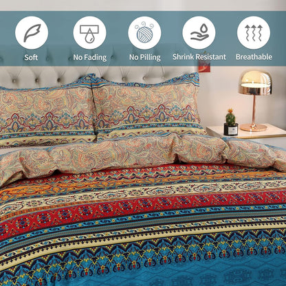 Qucover Bettwäsche 135x200 cm Baumwolle Boho mit Kissenbezug 80x80 cm