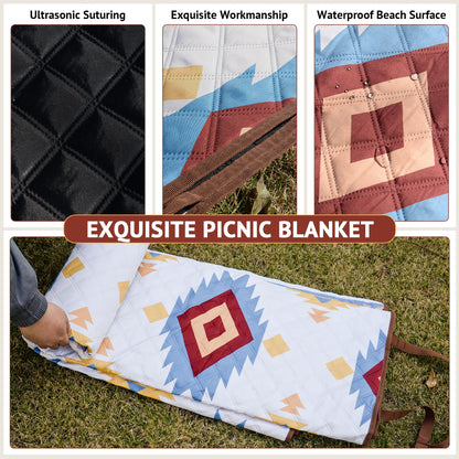 LARUTAN Picknickdecke wasserdicht 200x300 cm, faltbar mit Tragegriff