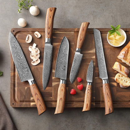 Wakoli EDIB Pro Premium 6er Damastmesser-Set mit Holzbox