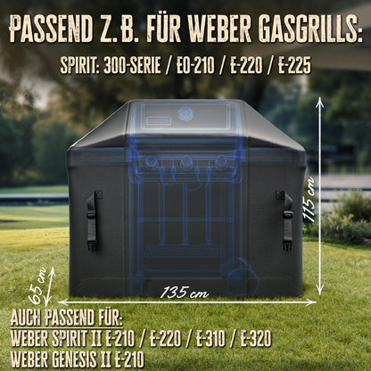 AMZBBQ Grillabdeckung wetterfest 135 x 115 x 65 cm, wasserdicht