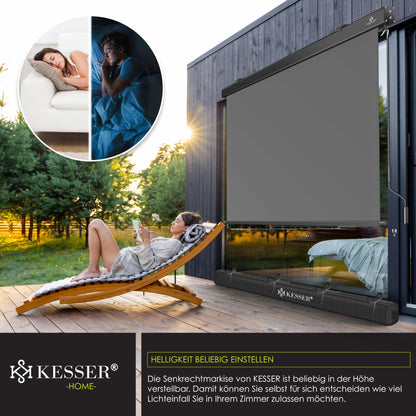 KESSER Senkrechtmarkise Aussenrollo – 200x250cm Kurbel