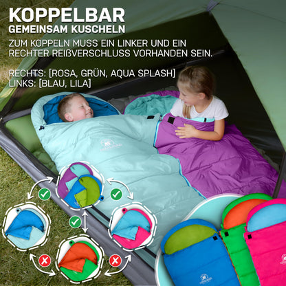 NORDBÄR Kinderschlafsack KSL120 – Mumienschlafsack bis 145 cm