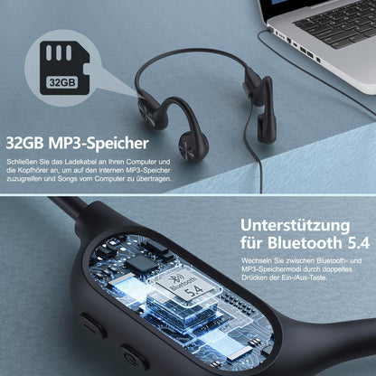Sayrelances X7 Pro Knochenschall-Kopfhörer IPX8 mit MP3-Player 32GB