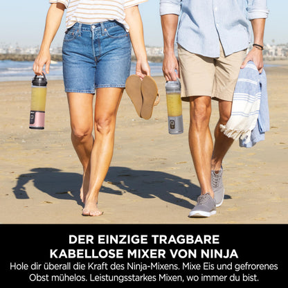 Ninja Blast Mini-Mixer kabellos, 530 ml, 2er-Pack Roségold & Silber