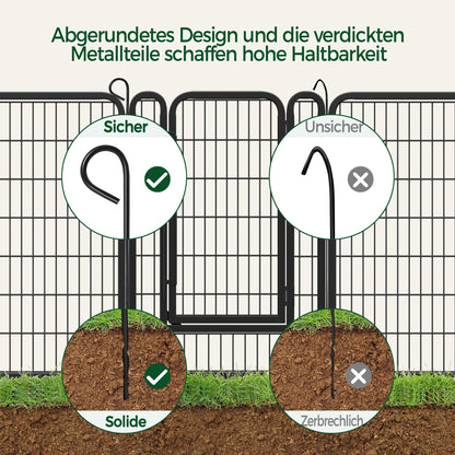 Yaheetech Welpenauslauf 6-teilig – 100cm hoch, faltbar mit Tür