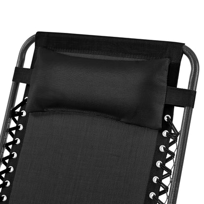 Yaheetech Schaukelstuhl klappbar mit Kopfkissen, Gartenstuhl schwarz