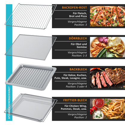 Arendo Heissluftfritteuse Multifunktionsofen – 25L Edelstahl