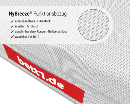 bett1 BODYGUARD Anti-Kartell-Matratze Weich 90x200, 2in1-Liegehärten