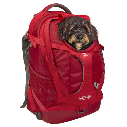Kurgo G-Train Hunderucksack Rot – Für Haustiere bis 11 kg. Roter Tragerucksack zum Transport von Hunden beim Wandern.