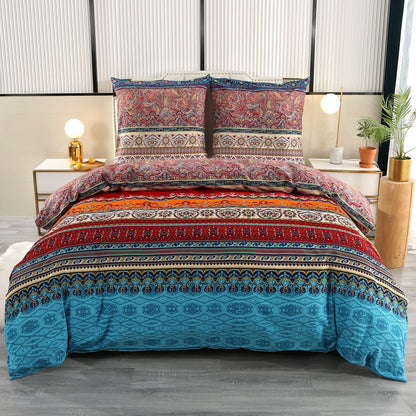 Qucover Bettwäsche Set 155x220 cm Baumwolle Bunt mit Kissenbezug 80x80