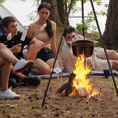 TLSUNNY Gulaschkessel 10L Emaille Set - Dreibein & Löffel