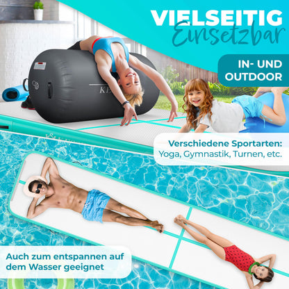 KESSER Airtrack Turnmatte aufblasbar, Mint Grün, 400 x 100 x 10 cm
