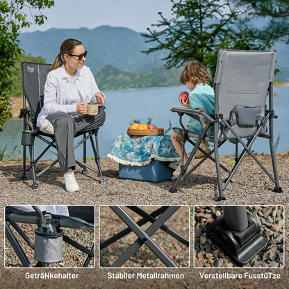 TIMBER RIDGE Campingstuhl – Faltbar 150kg verstellbar