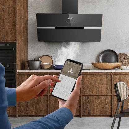 CIARRA CBCB9736F Kopffreie Dunstabzugshaube 90cm Schwarz Wi-Fi