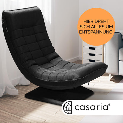 Casaria® verstellbarer Boden-Lounge-Sessel – drehbar, schwarz
