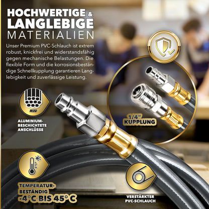 TRESKO Druckluftschlauch Schlauchtrommel 30m – Automatisch Grau