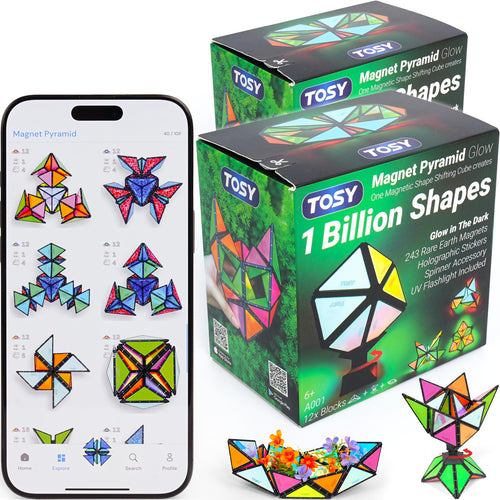 TOSY Magnet Pyramid Glow Zappelpuzzle Spielzeug – 2er-Set