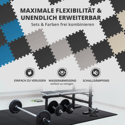 Fitness Bodenschutzmatte Puzzle Trainingsmatten - 3er Set