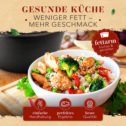 KRUSTENZAUBER 28cm Aluguss Bräter - Induktion mit Glasdeckel 6L