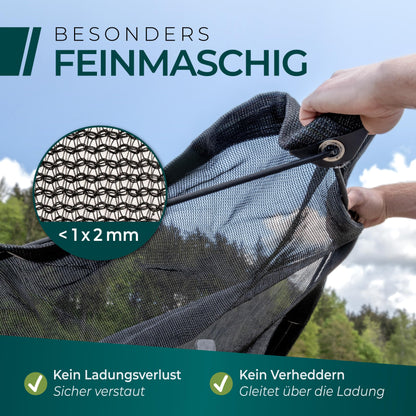 CargoVA® Feinmaschiges Anhängernetz Ladungssicherung – 3x4m Schwarz